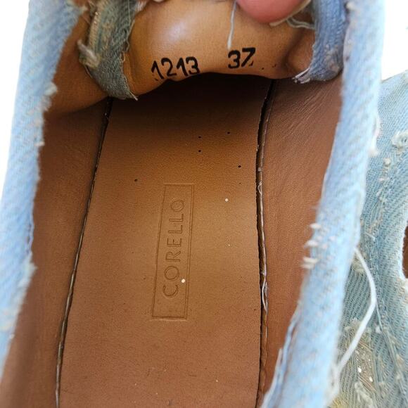 Corello Distressed Denim Sneakers Light Blue Size 7 - Picture 8 of 8